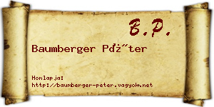 Baumberger Péter névjegykártya