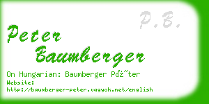 peter baumberger business card